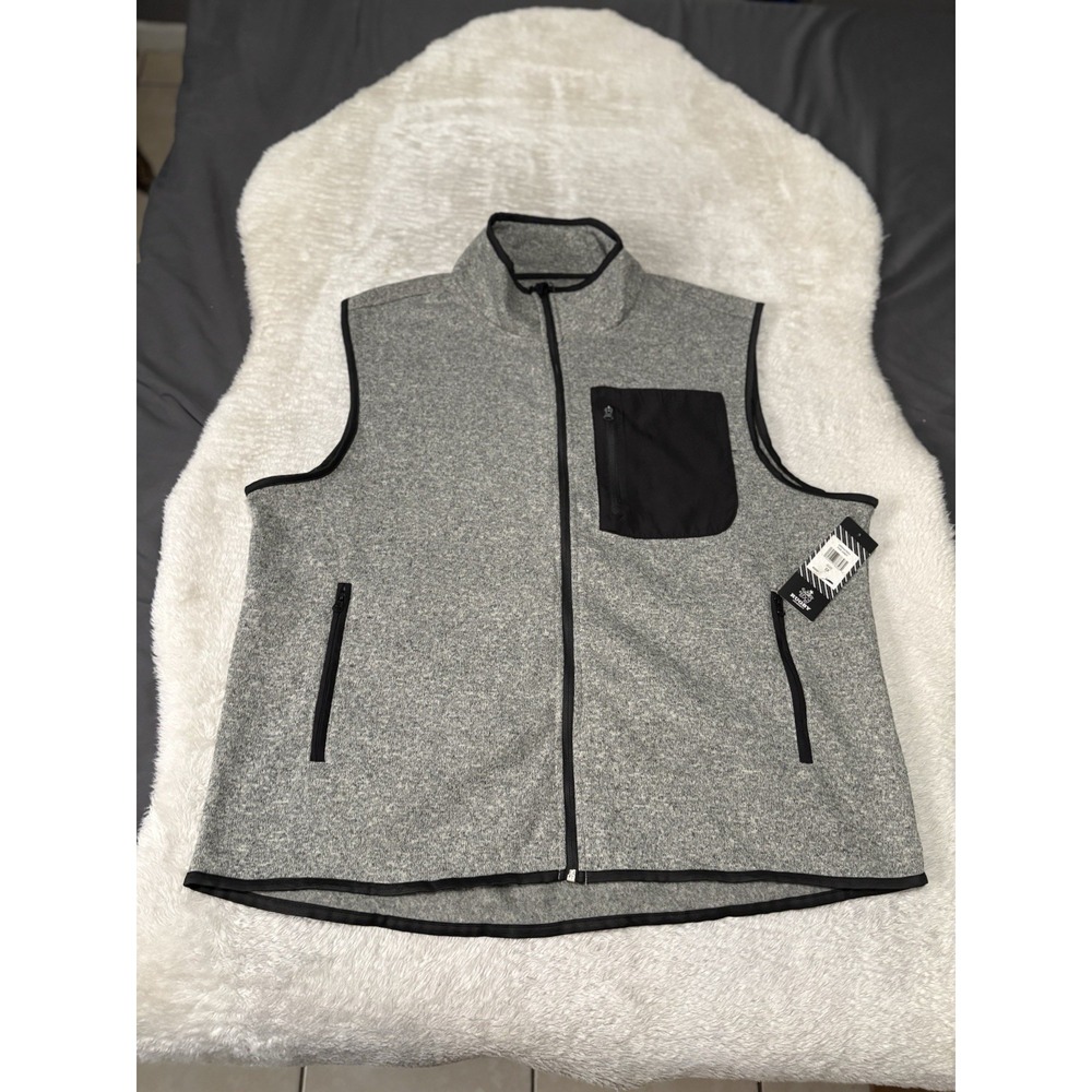 New Rugby‎ University Full Zip Gray Fleece Sweater Vest Size 2X